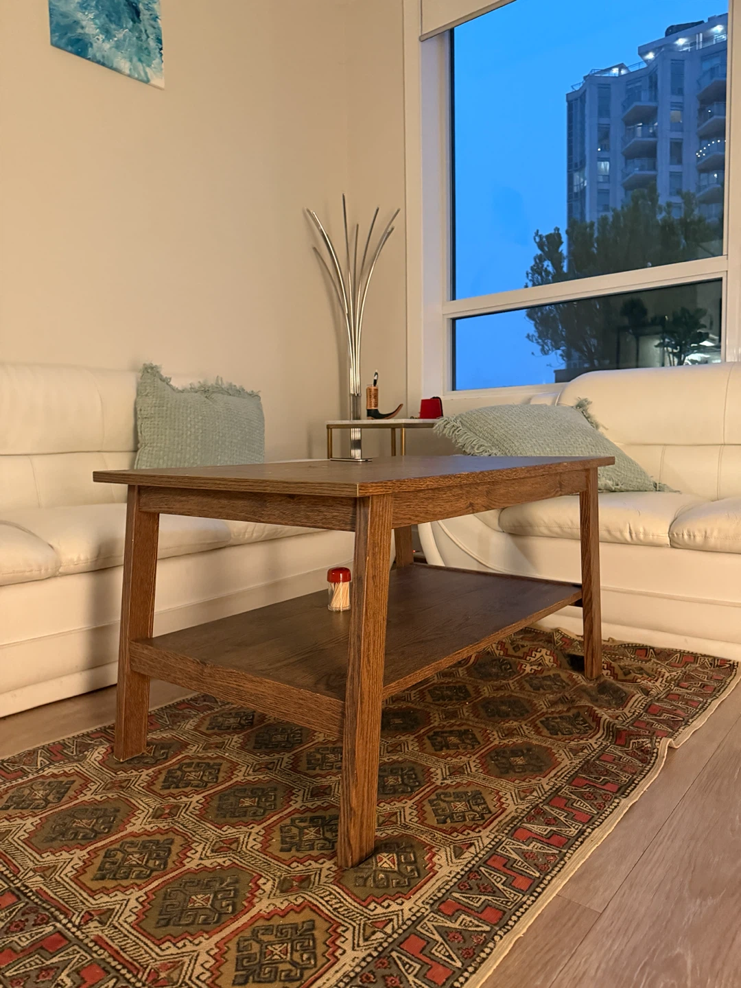 Wooden Coffee Table with Shelf