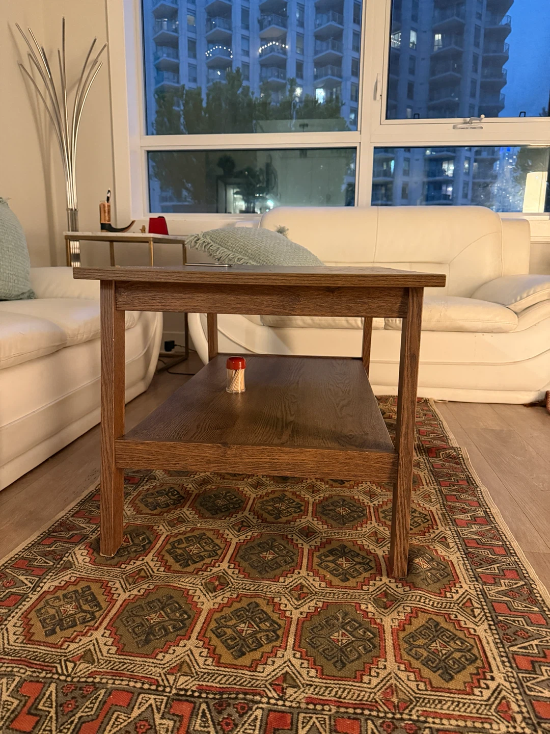 Wooden Coffee Table with Shelf - photo 2