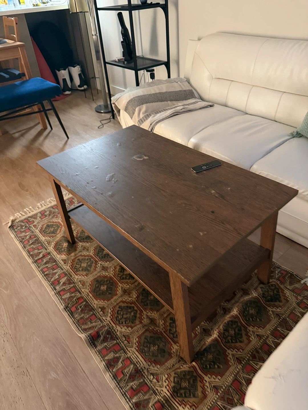 Wooden Coffee Table with Shelf - photo 4