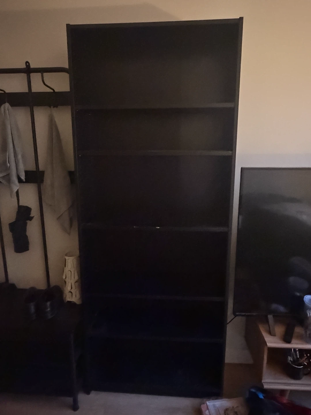 Black 5-Shelf Bookshelf - photo 2