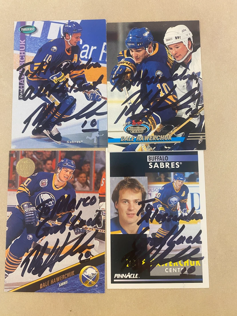 Dale Hawerchuk Buffalo Sabres Autographed Hockey Cards Lot