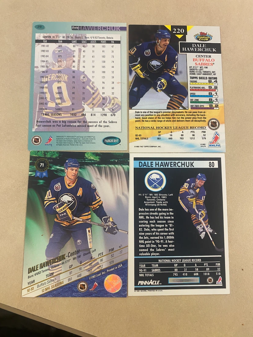 Dale Hawerchuk Buffalo Sabres Autographed Hockey Cards Lot - photo 2