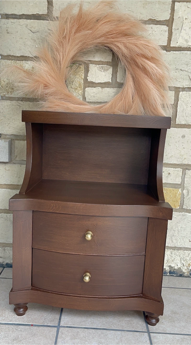 Restored MCM nightstand with 2 drawers