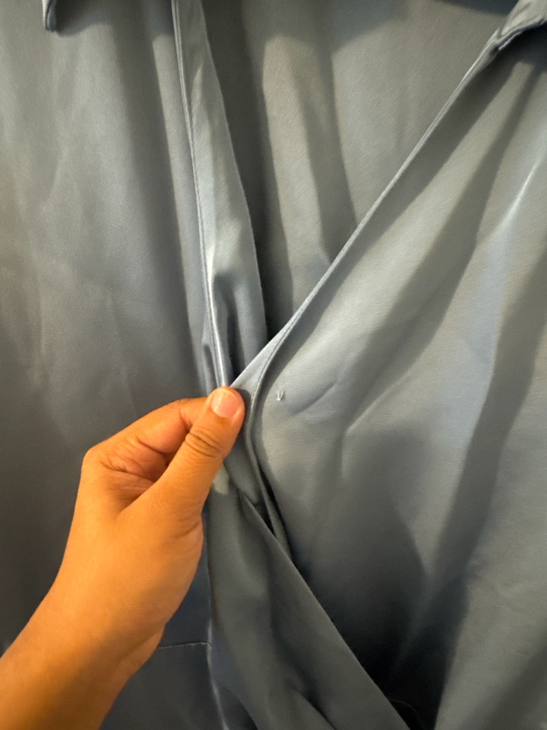 BABATON Blue Satin Wrap Dress - photo 4
