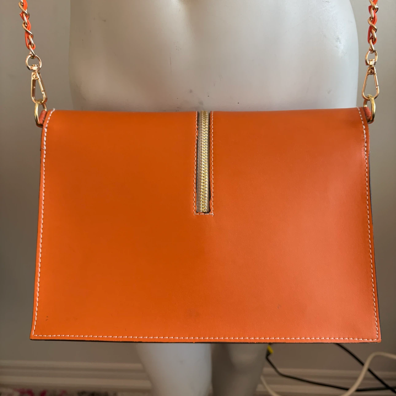 Vittoria Napoli Orange Genuine Leather Clutch Purse - photo 2
