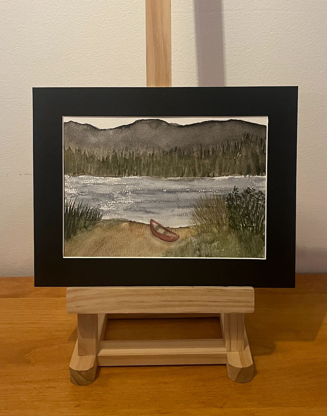 Original 5x7 Watercolour Painting - Lakeside Scene