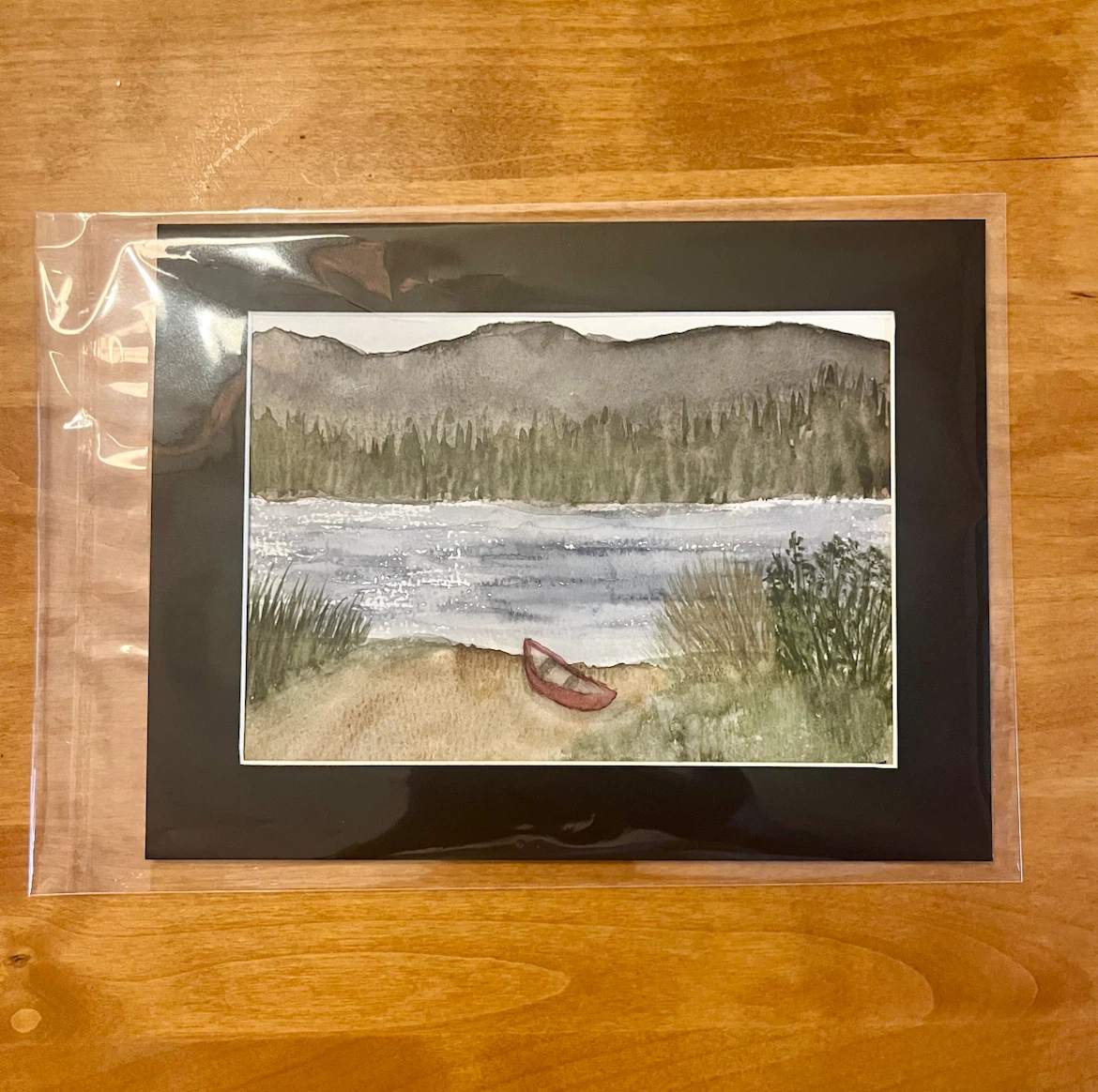 Original 5x7 Watercolour Painting - Lakeside Scene - photo 2