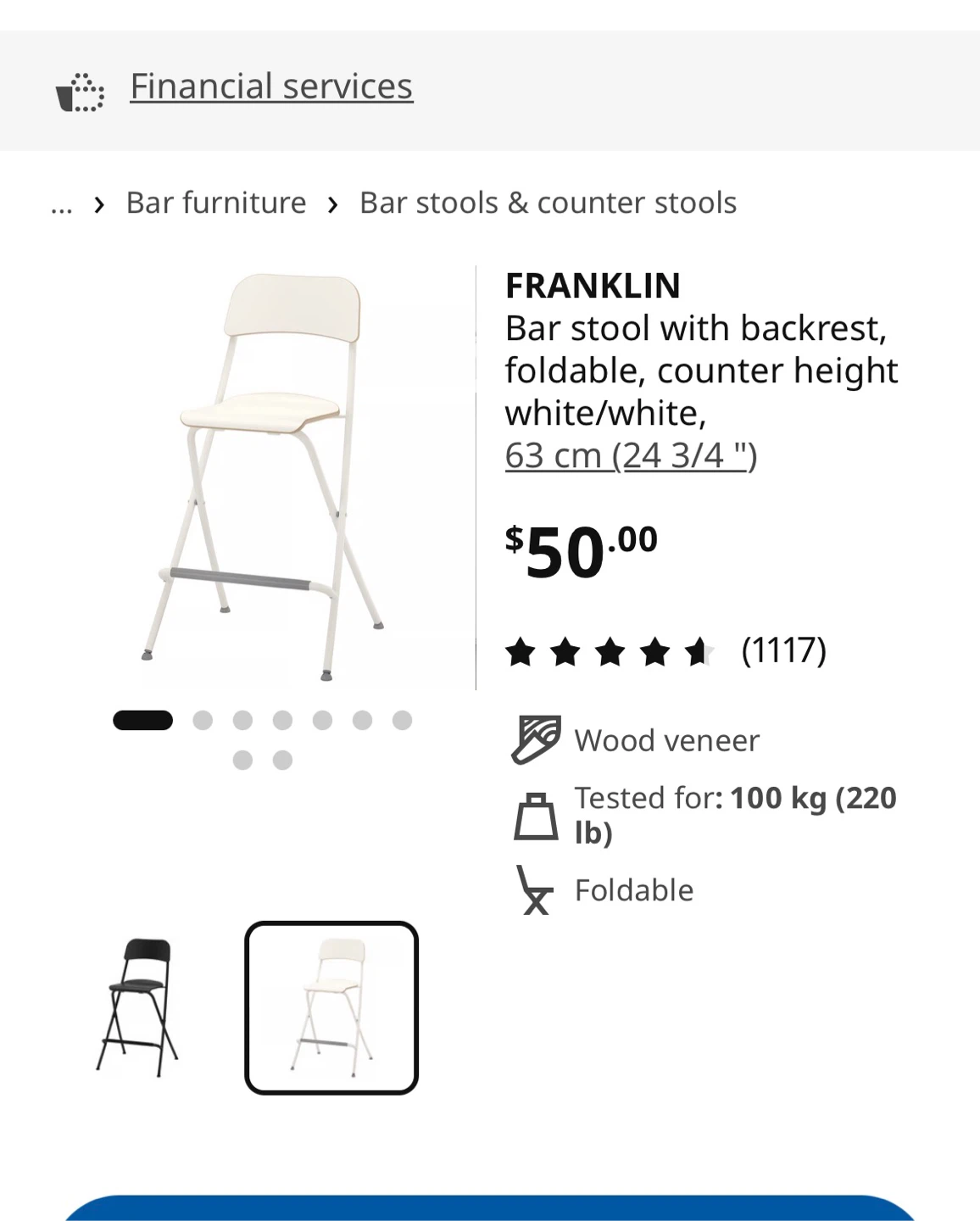 IKEA 5-Piece Bar Table & Stool Set with Cushions - photo 3