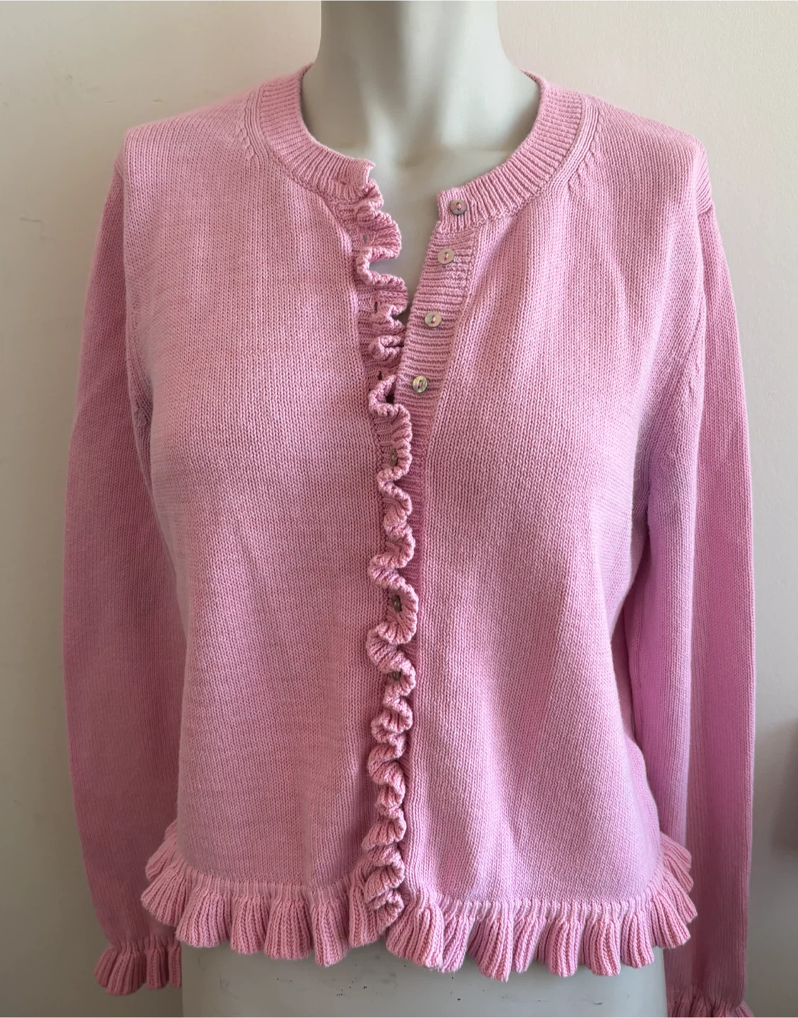 Zara Pink Ruffle Cardigan