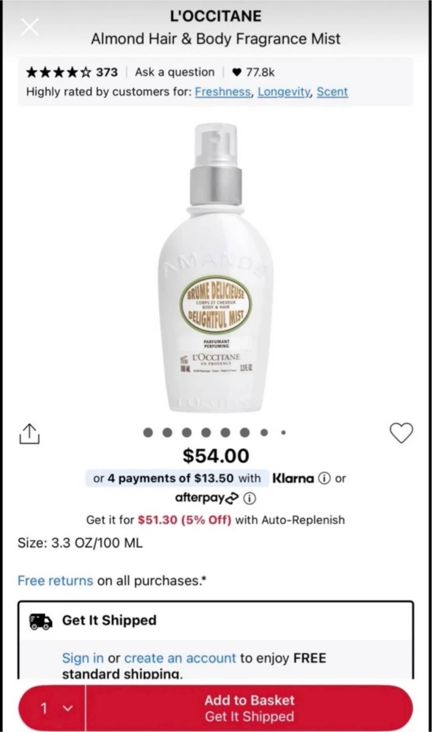 L'Occitane Almond Hair & Body Mist 100ml 🆕 - photo 4