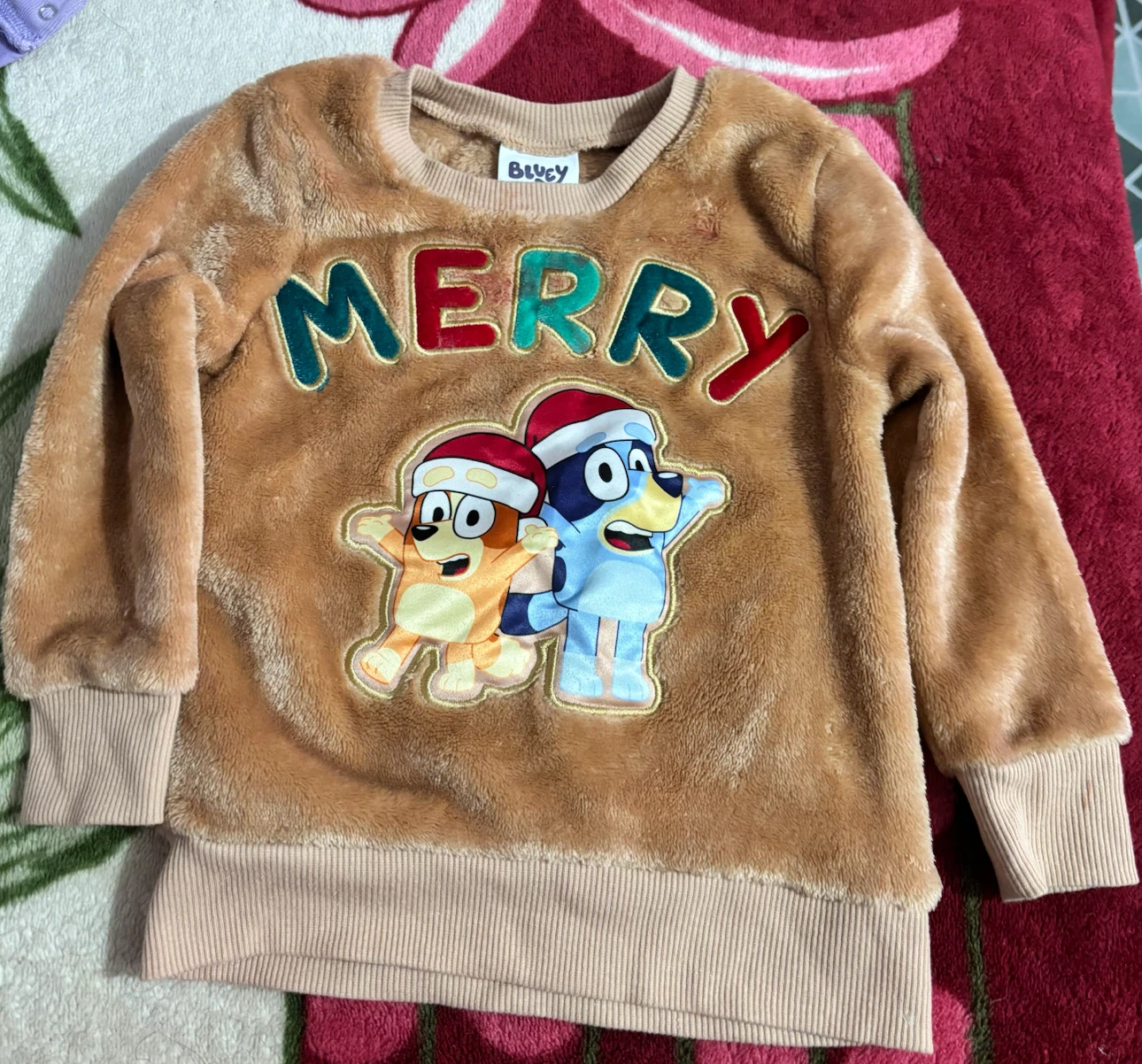 Bluey "Merry" Christmas Fleece Pullover