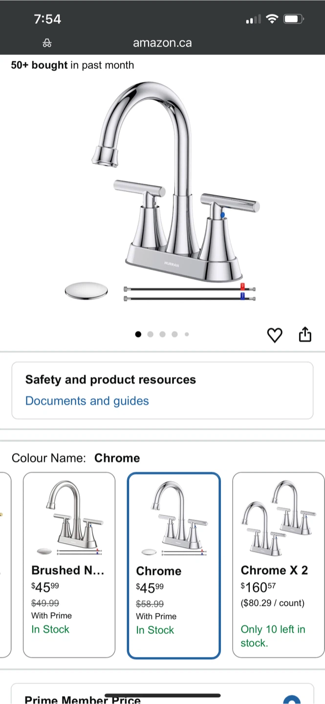 Bathroom Faucet, 4 inch Centerset 2-Handle Lead-Free, Chrome