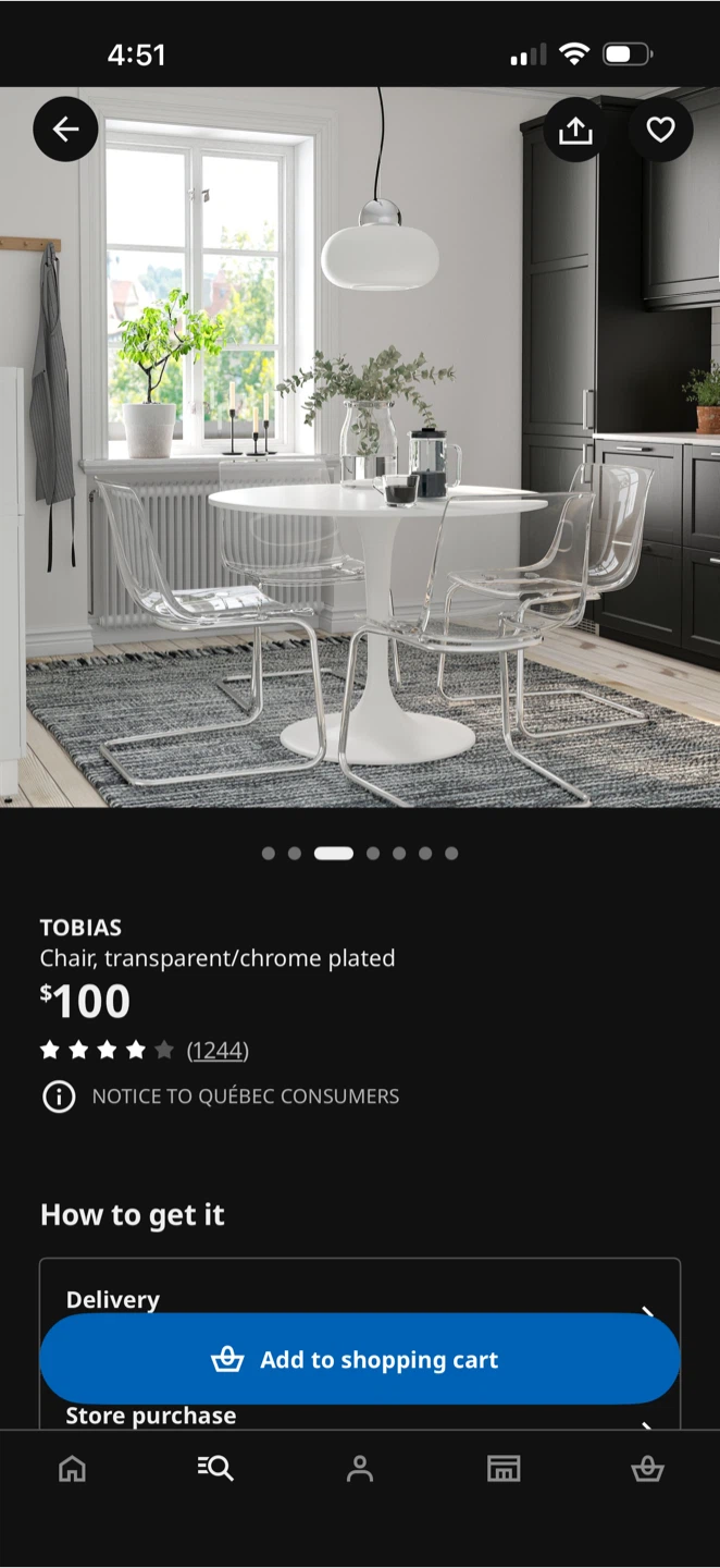 IKEA TOBIAS Chair - Transparent/Chrome Plated - photo 5