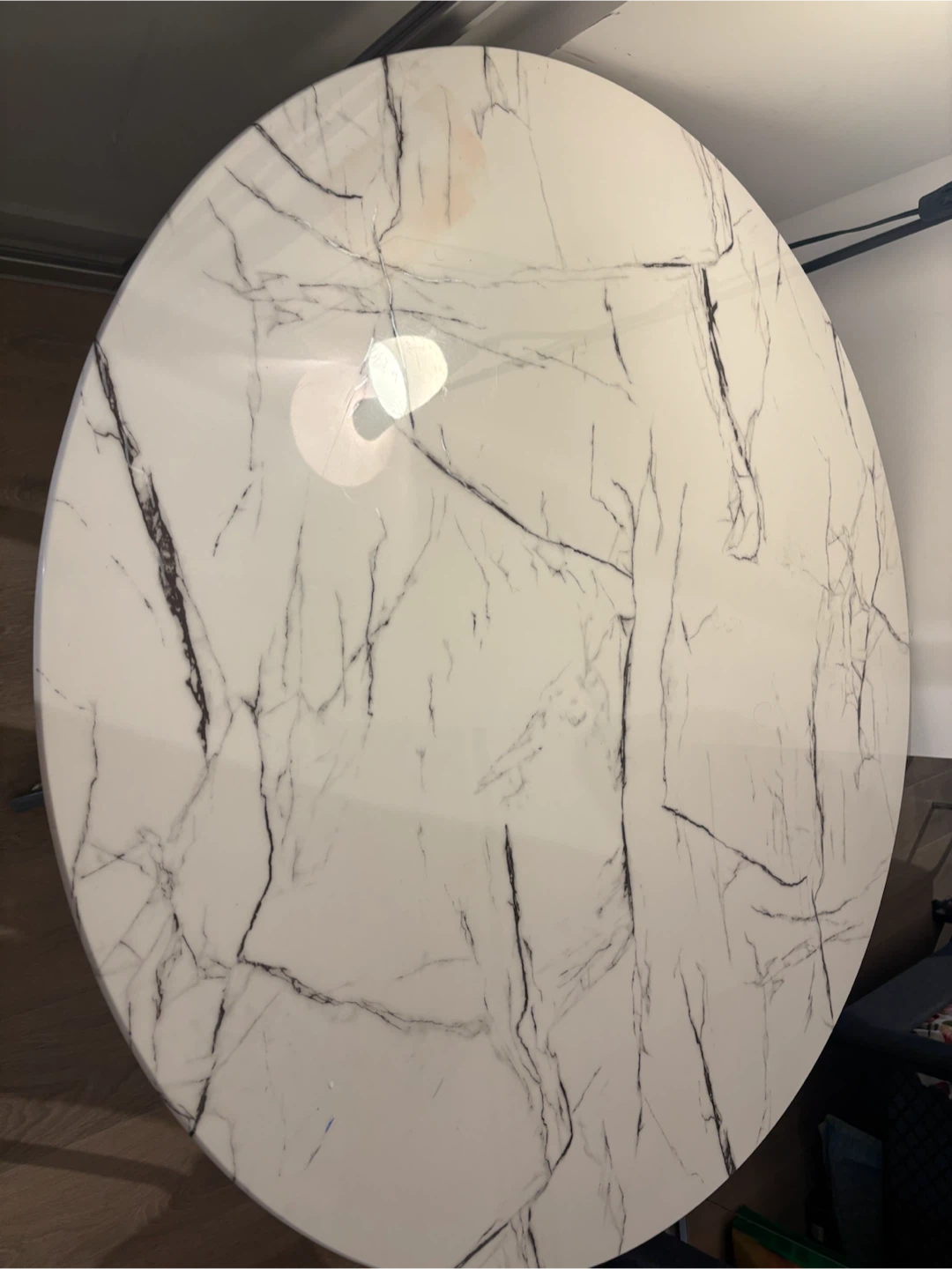 Round Marble Look Dining Table - photo 2