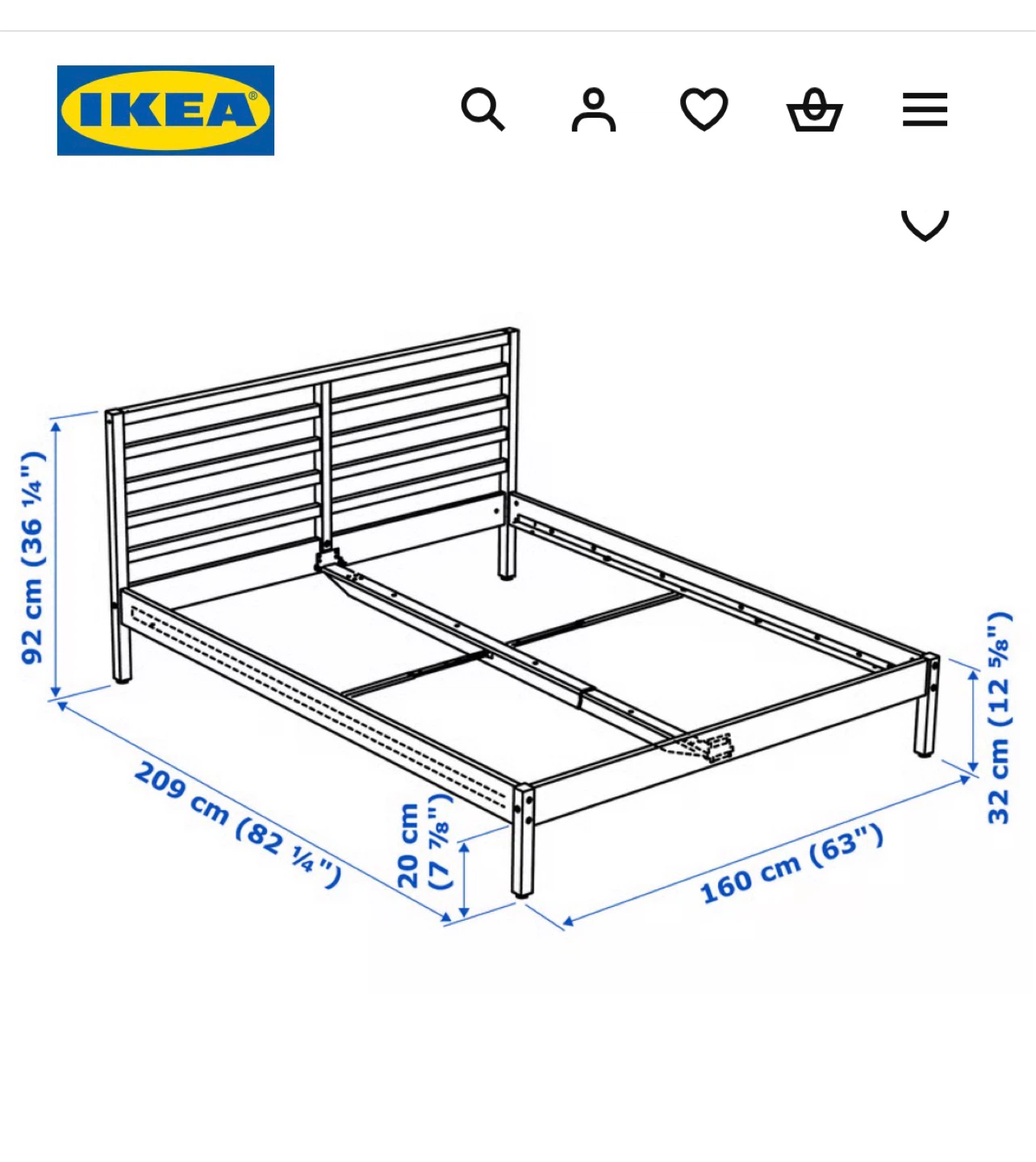 IKEA TARVA double Bed Frame - photo 3