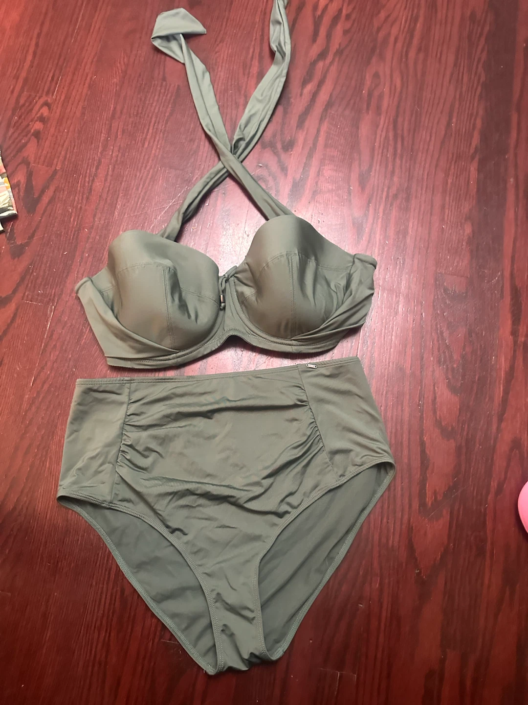 Green Halter Bikini Set