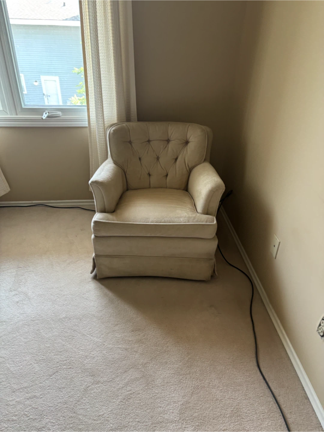 Cream Tufted Armchair