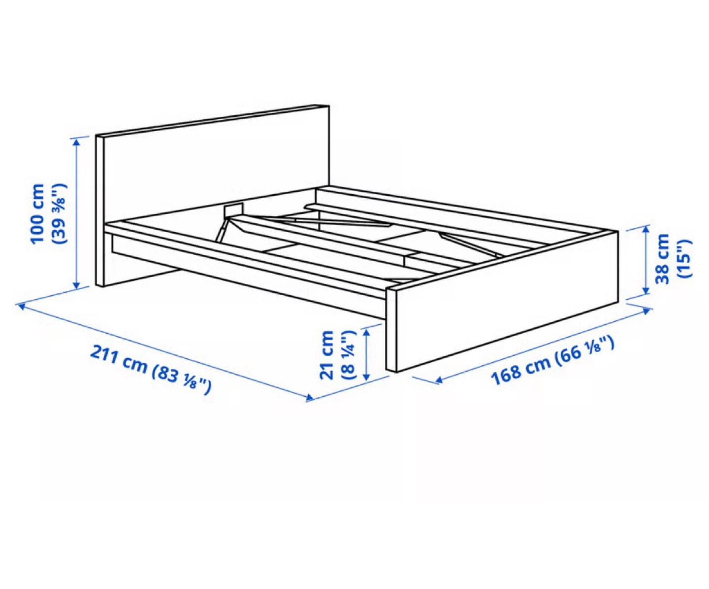 IKEA MALM Queen Bed Frame - Dark Brown - photo 3