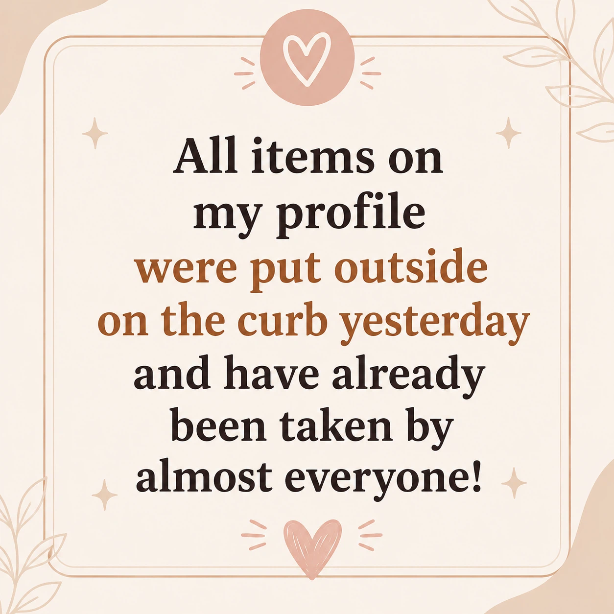 All items on my profile