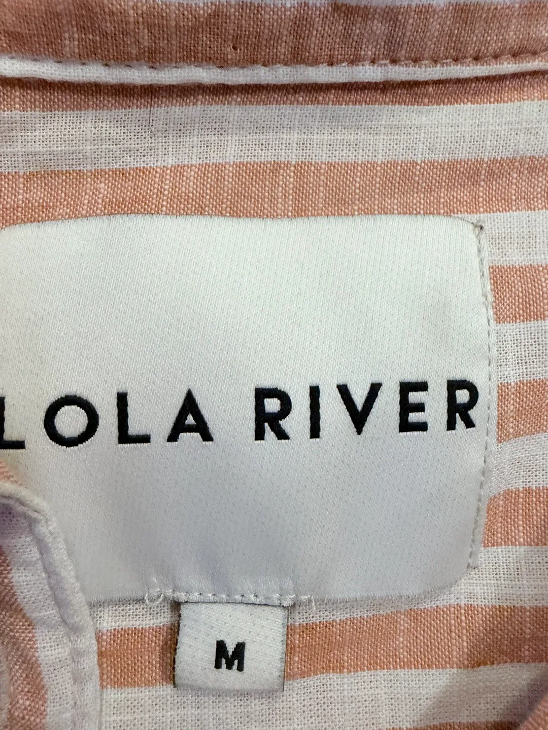 Lola River Striped Short-Sleeve Button-Up Shirt - Size M - photo 2