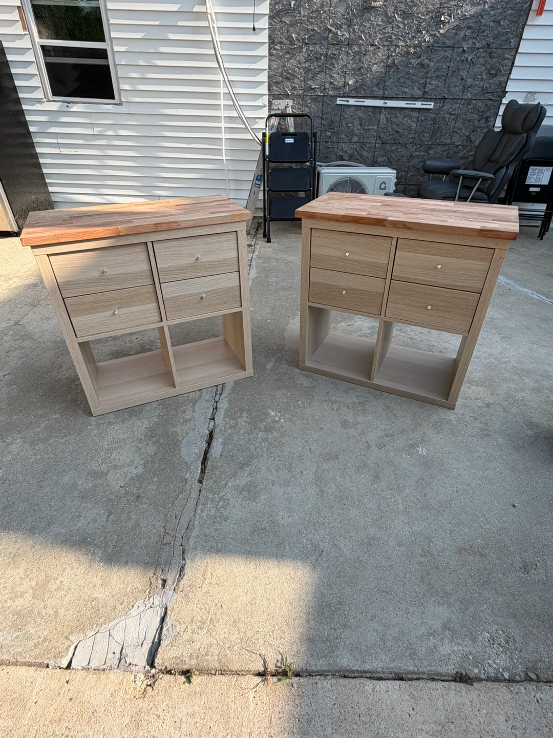Wooden Side Table with Drawers and Shelves - photo 2
