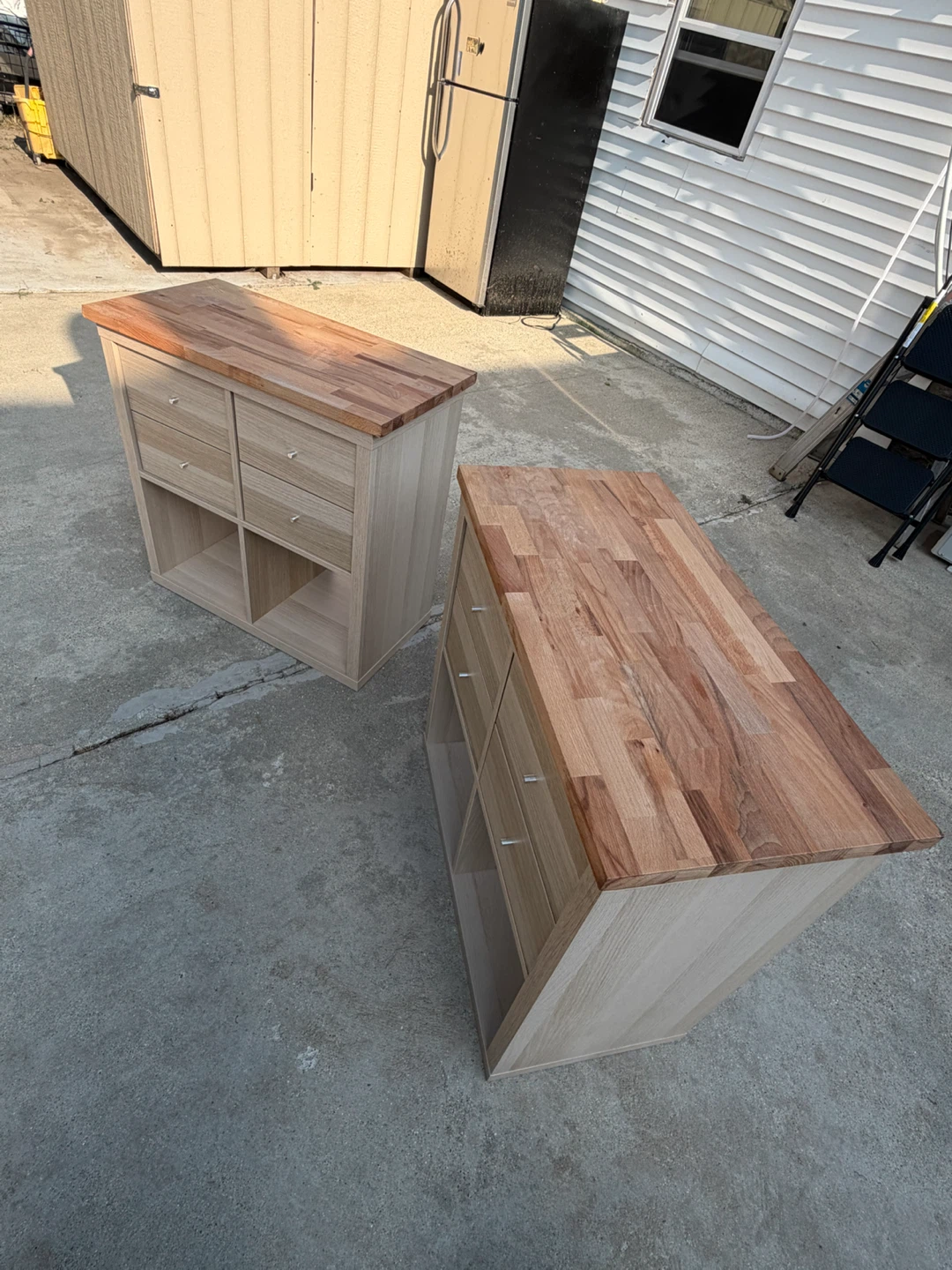 Wooden Side Table with Drawers and Shelves - photo 3