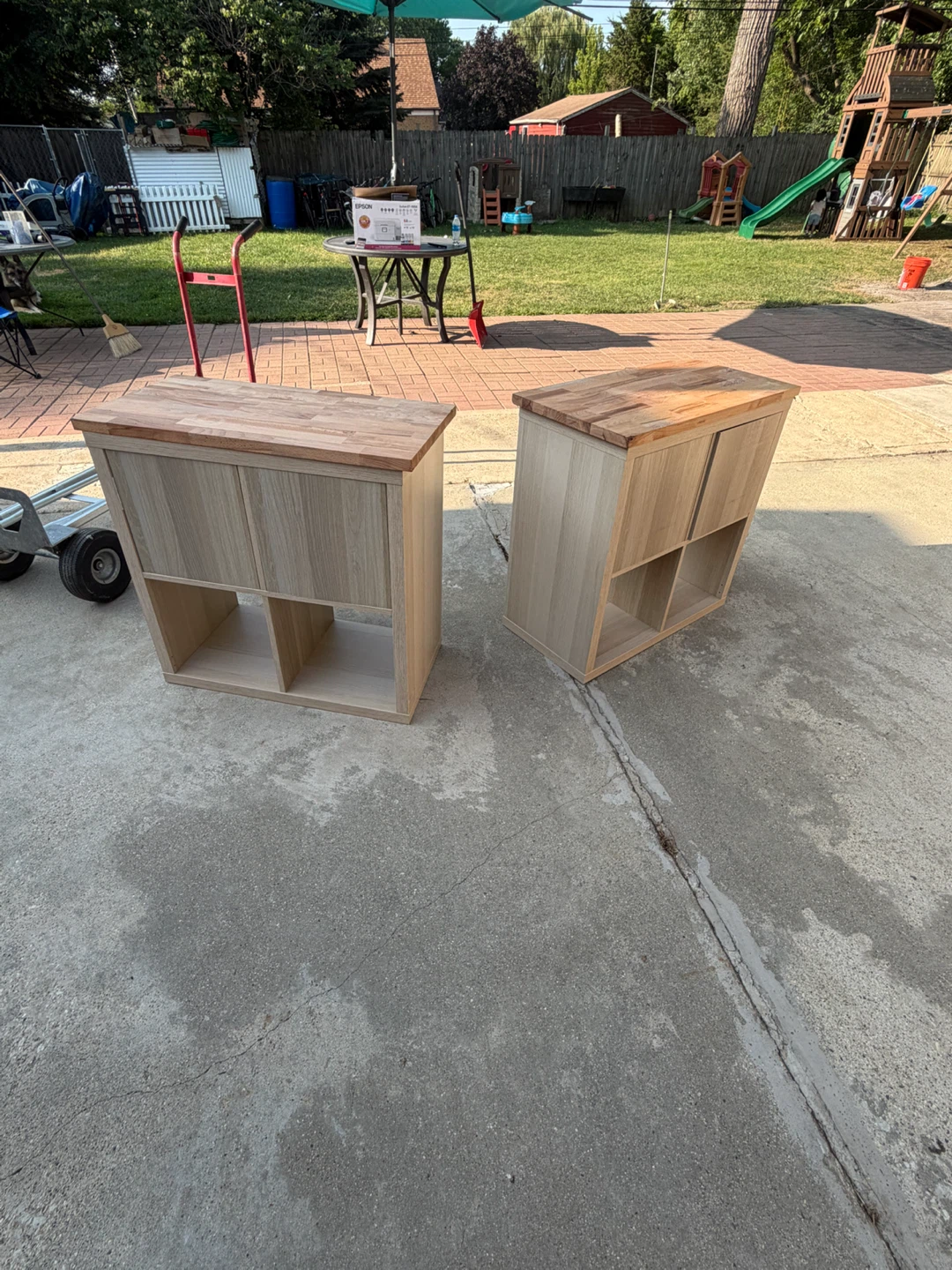 Wooden Side Table with Drawers and Shelves - photo 4
