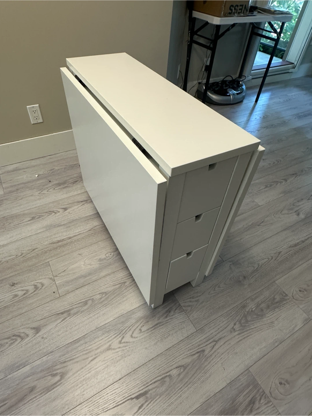 White Drop Leaf Table with Drawers - photo 5