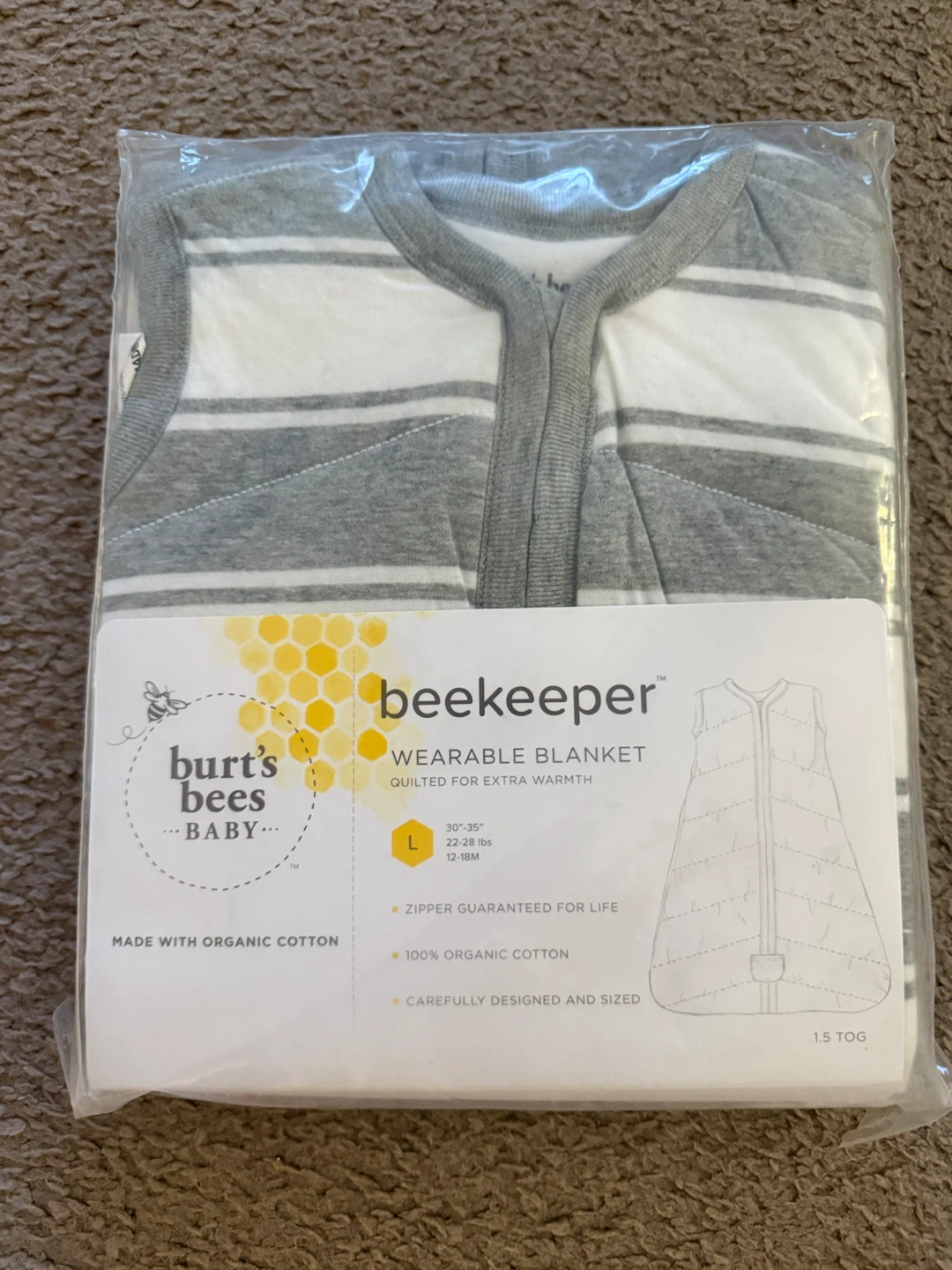Burt's Bees Baby Beekeeper Wearable Blanket - Size L
