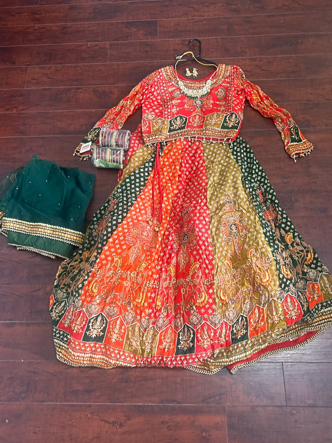 Embellished Lehenga Choli Set with Jewellery
