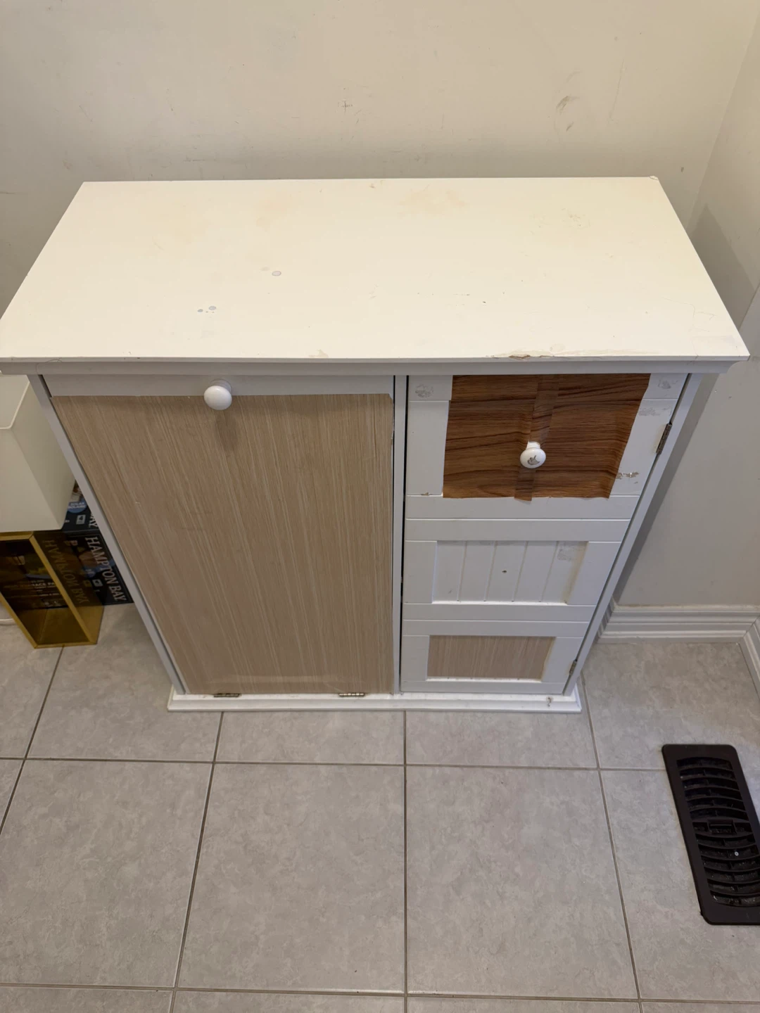 White Cabinet with Storage - photo 2