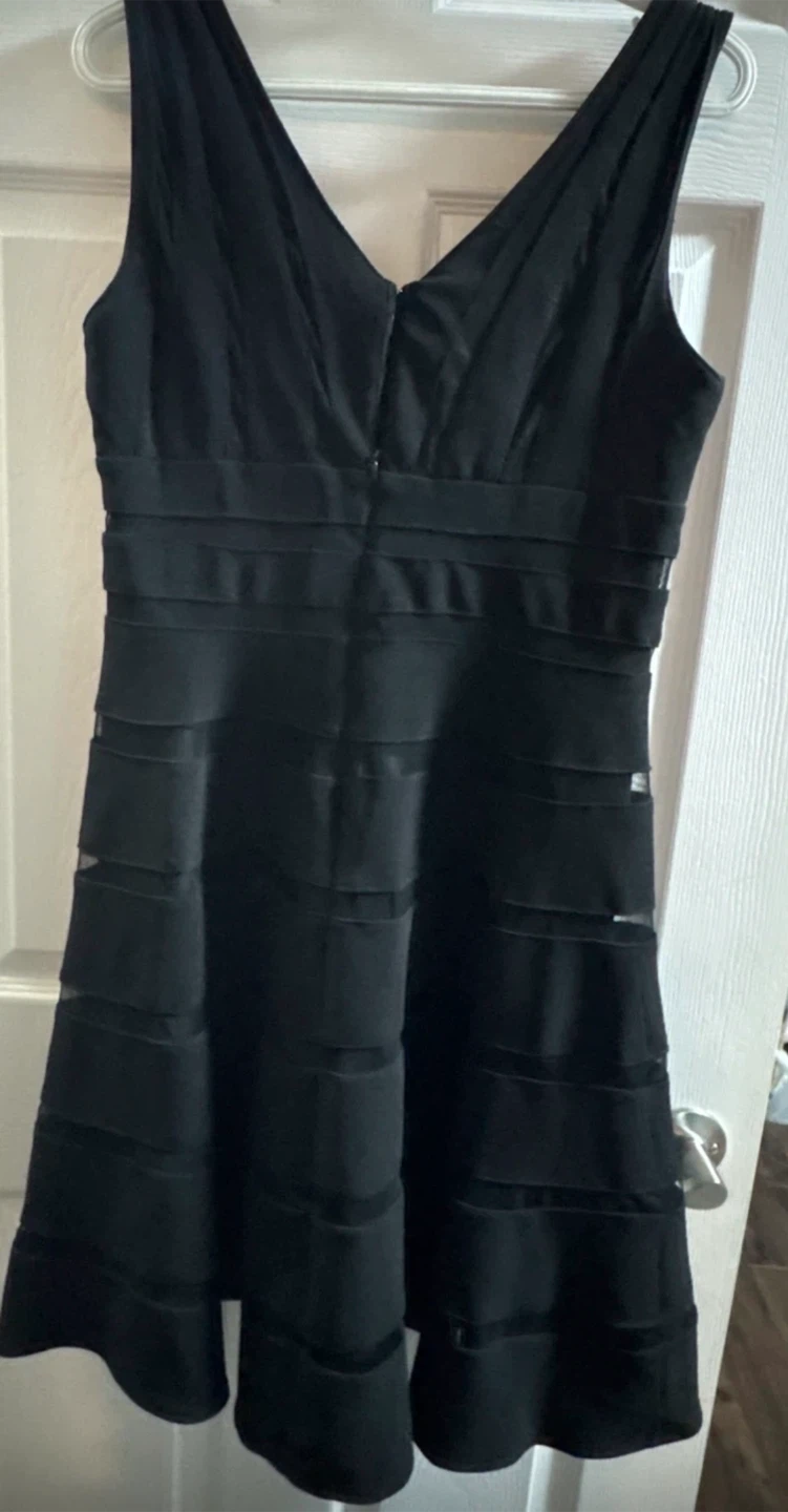 Black Sleeveless V-Neck Fit & Flare Dress - photo 2