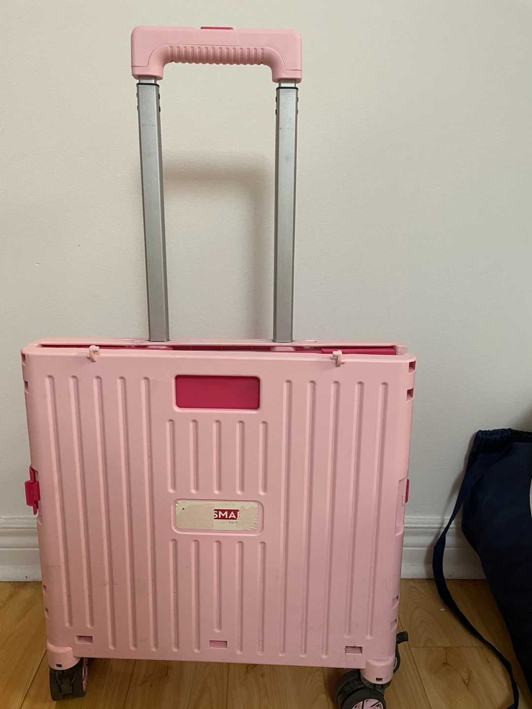 Smart Folding Rolling Cart Pink