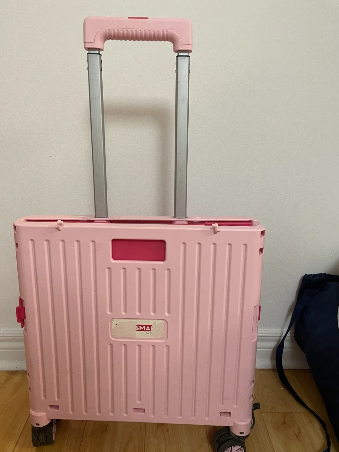 Smart Folding Rolling Cart Pink