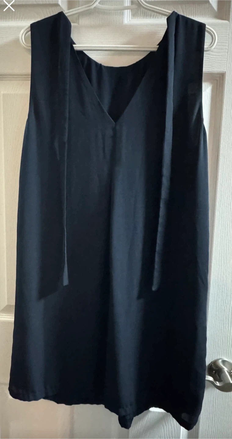 Navy Sleeveless Tie-Neck Dress - photo 2