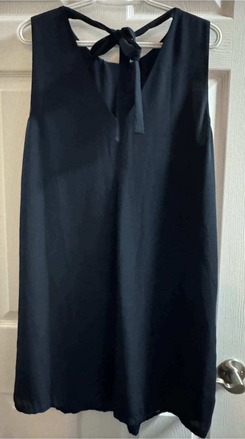 Navy Sleeveless Tie-Neck Dress - photo 3