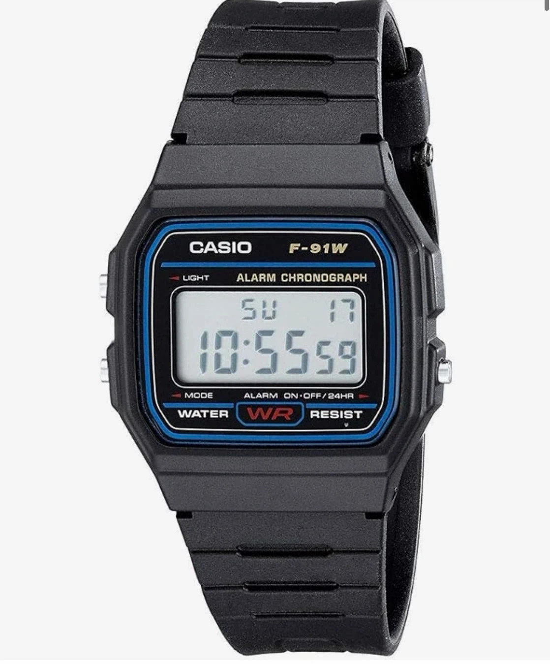 CASIO F91W-1 Casual Sport Watch, Black Strap, Digital,New No Box