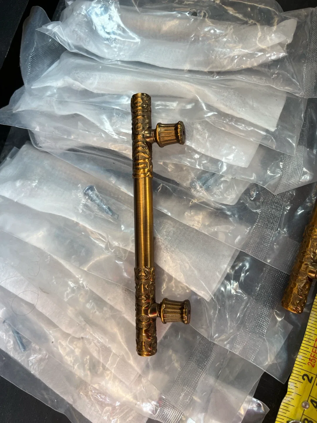 Decorative Cabinet Drawer Pulls Handles Brass Finish Lot of 26