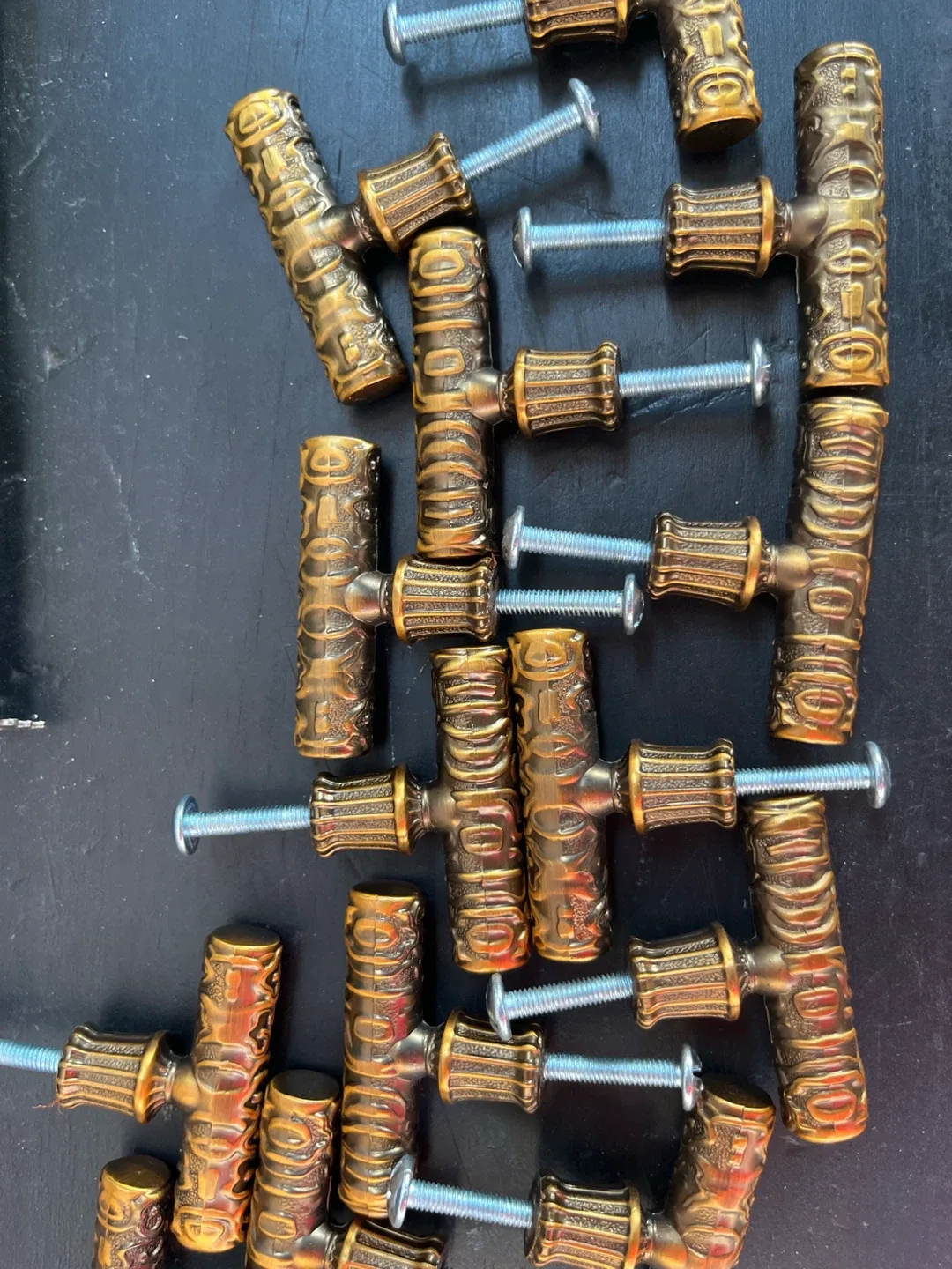 Decorative Cabinet Drawer Pulls Handles Brass Finish Lot of 26 - photo 2