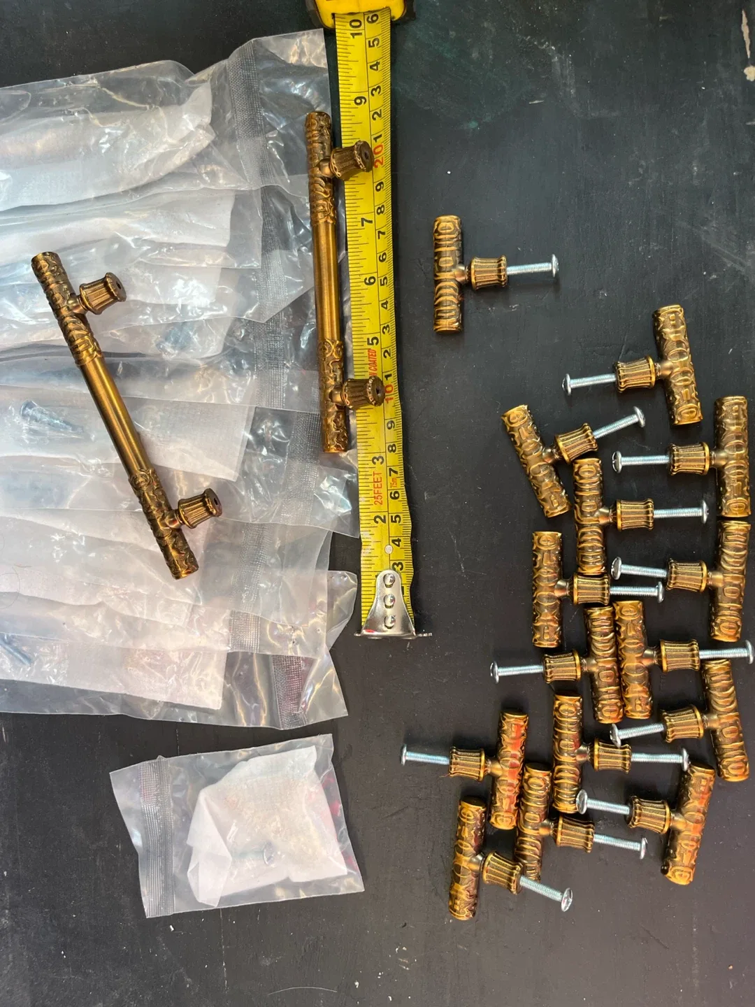 Decorative Cabinet Drawer Pulls Handles Brass Finish Lot of 26 - photo 3