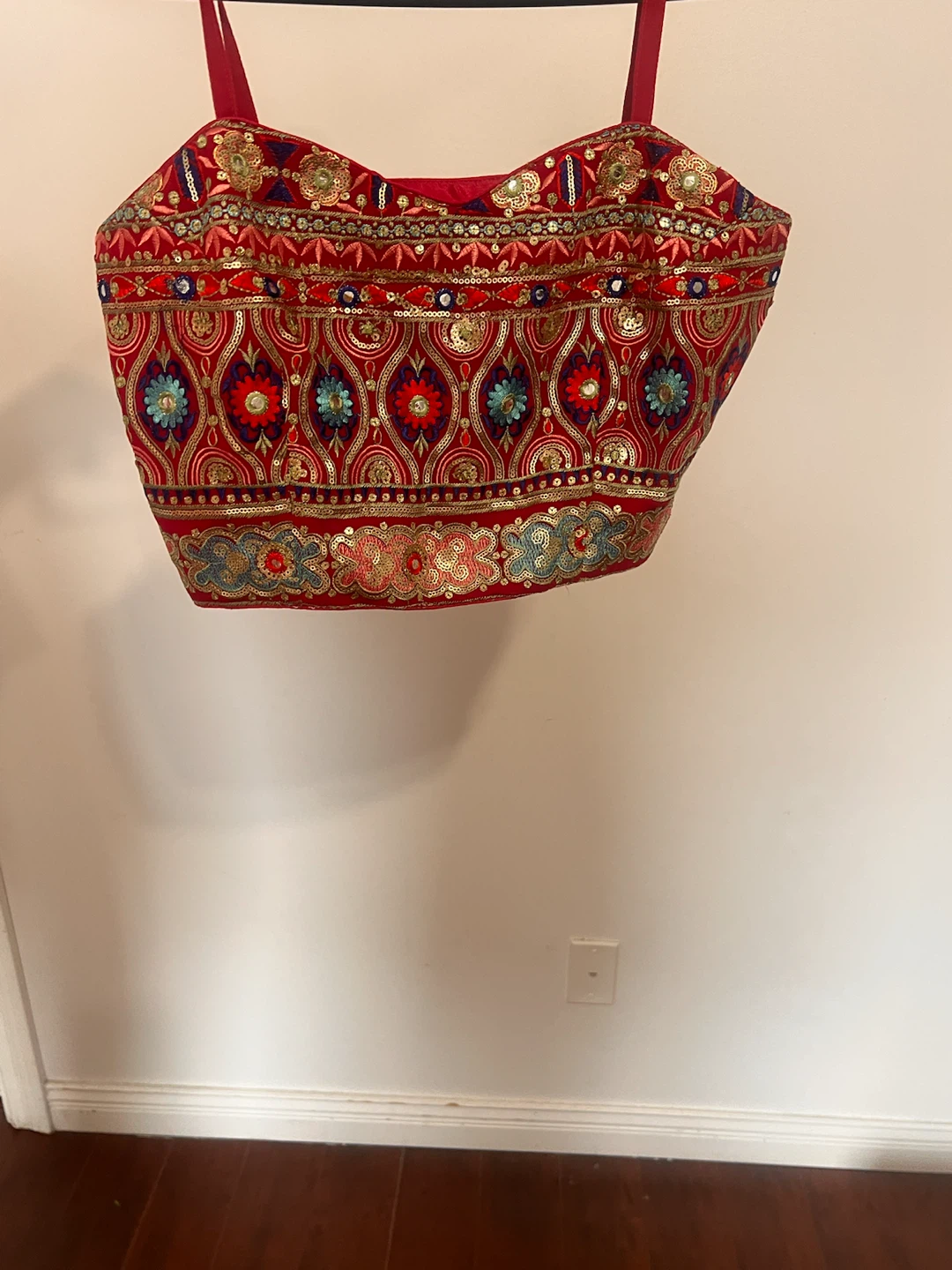 Red Embroidered Lehenga Choli Set - photo 2