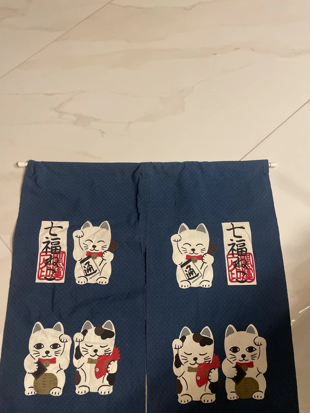 Japanese Noren Door Curtain - Maneki Neko Design - photo 5