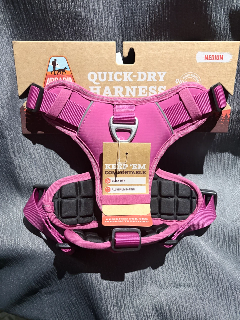 Arcadia Quick-Dry Dog Harness Medium Pink