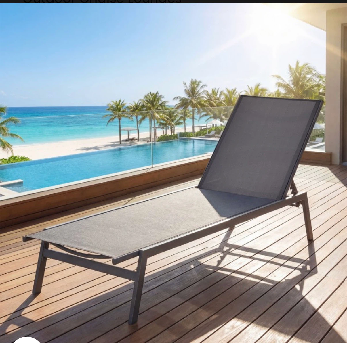 Grey Outdoor Chaise Lounge Chair