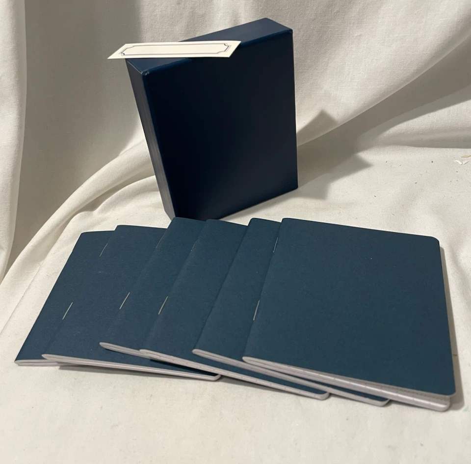 Set of Small Notebooks in Slip Cover Case