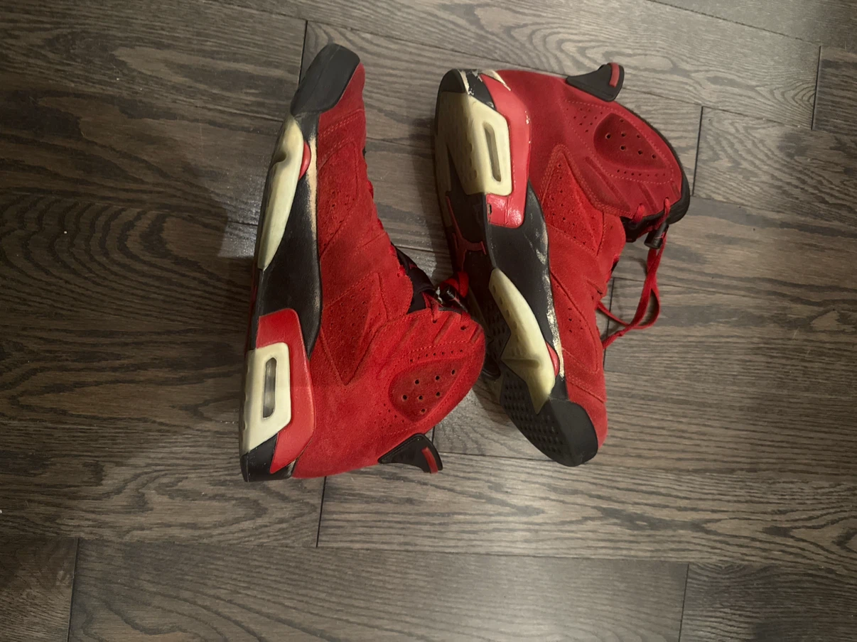 Air Jordan 6 Retro Red Suede Men's Shoes - photo 4