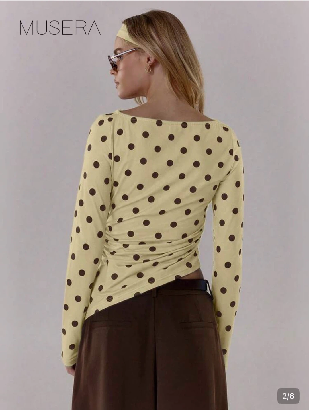 MUSERA Polka Dot Long Sleeve Top - photo 2