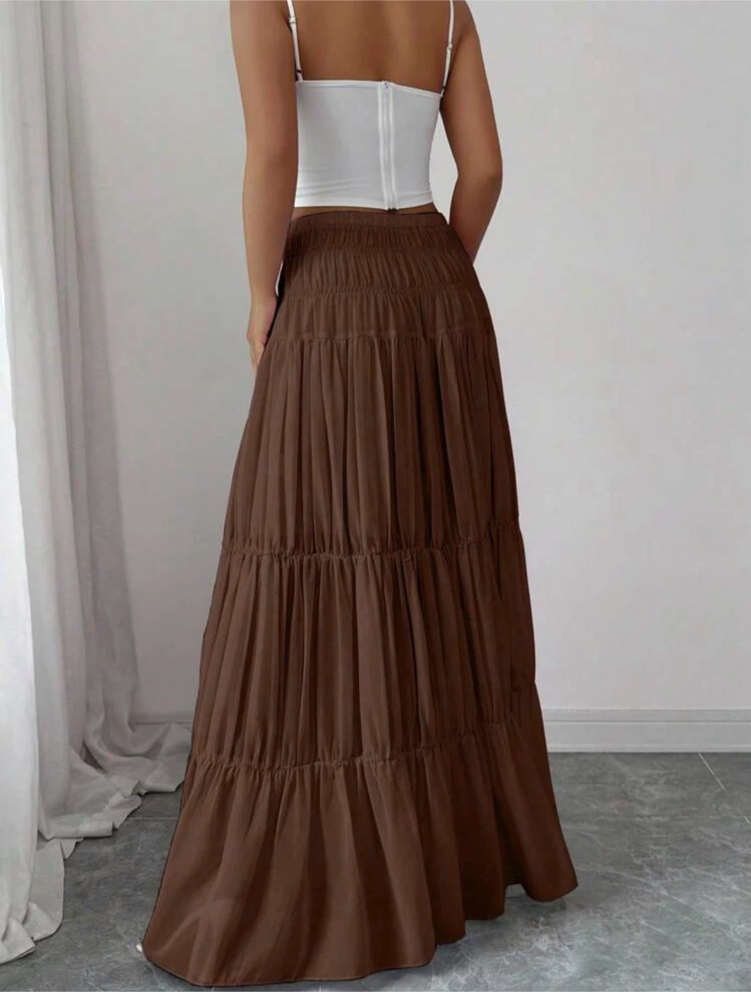Brown Tiered Maxi Skirt - photo 2