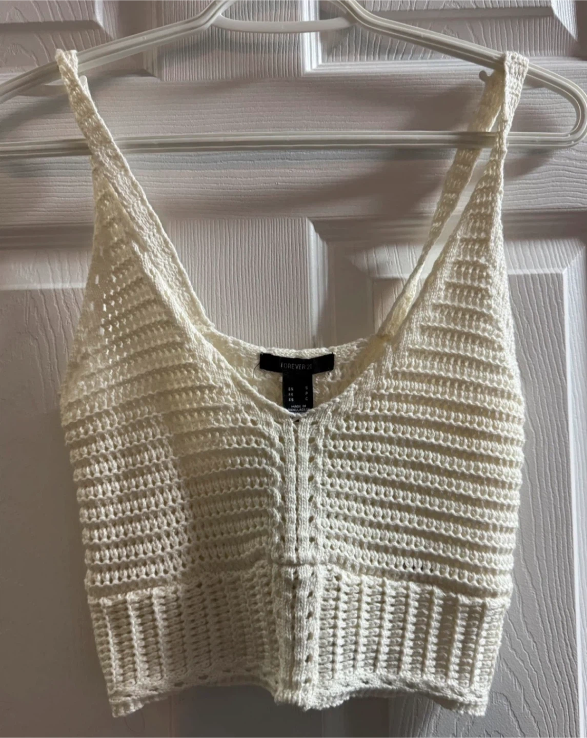 Forever 21 Cream Crochet Tank Top