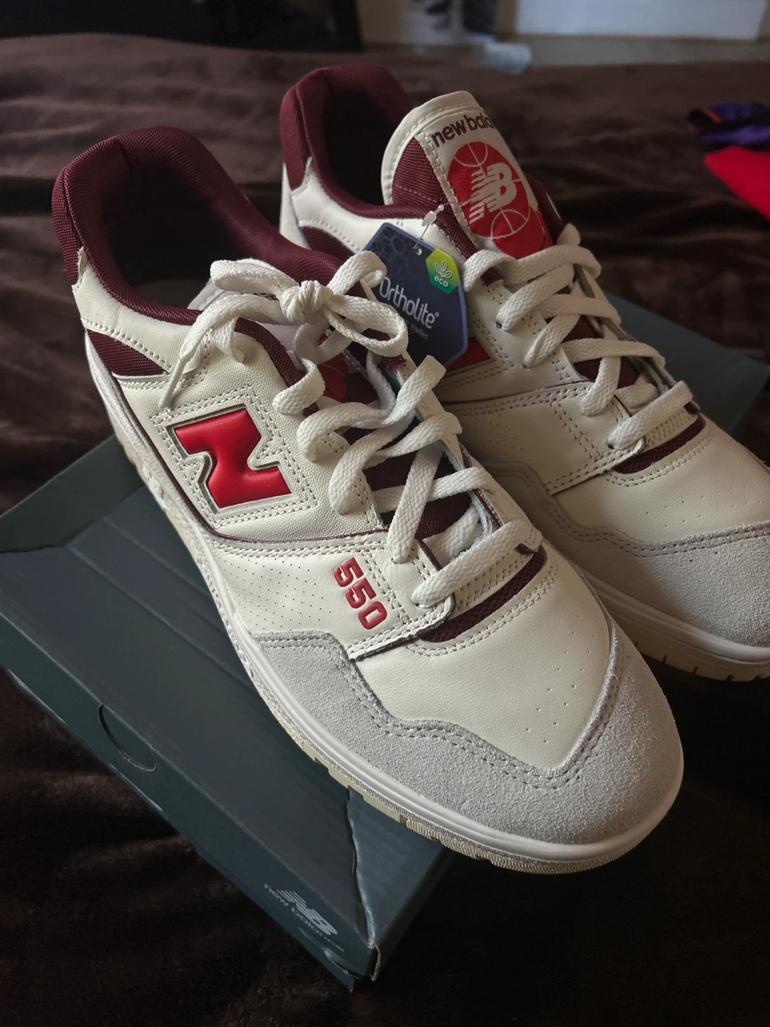 New Balance 550 "White Burgundy" Sneakers